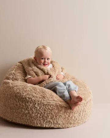 Puf Snuggle - Beige, Ø80 × 50 cm - Kid's Concept
