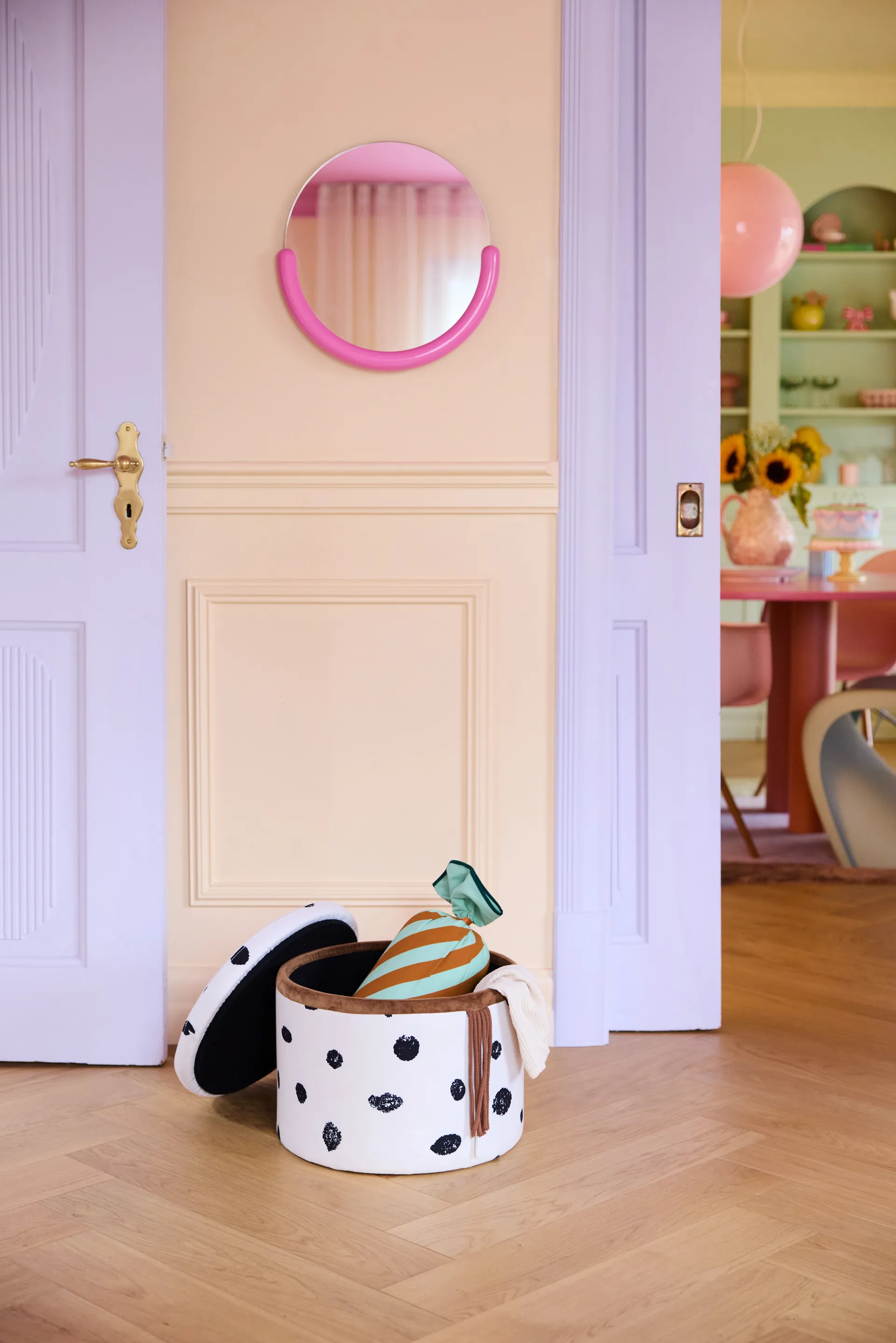 Puff con almacenamiento Pippi  Ø40x30,5 cm, Multi Kid's Concept