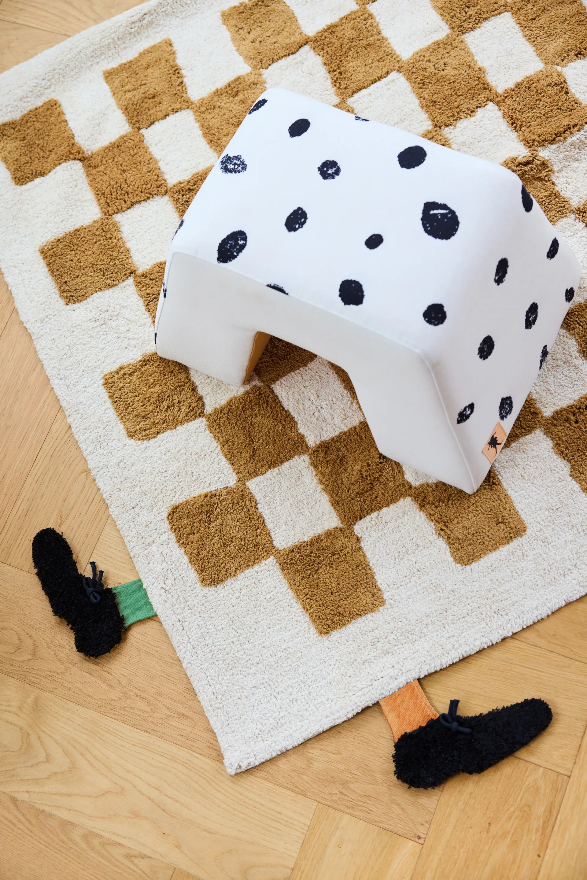 Taburete Pippi, Blanco-naranja Kid's Concept