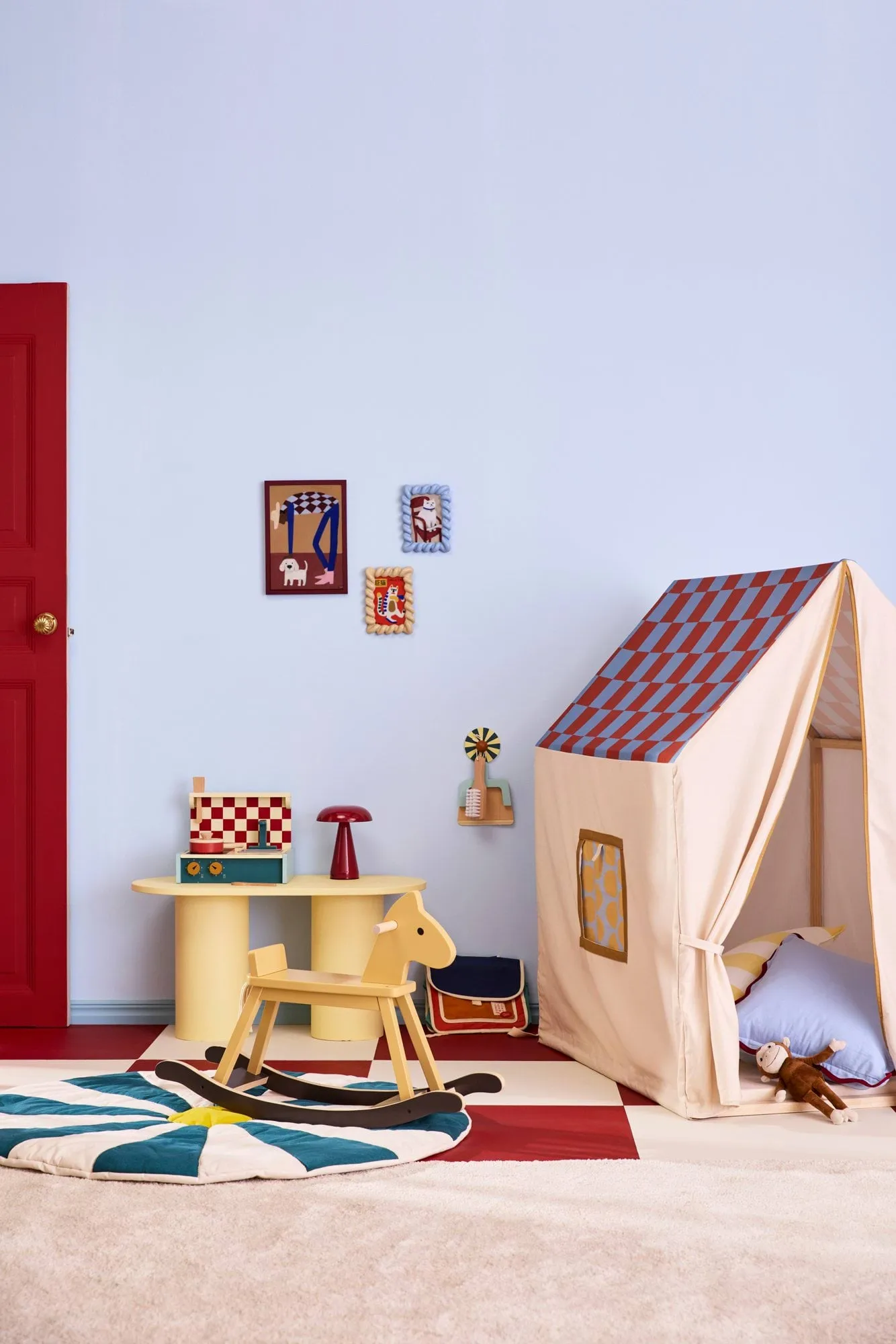 Tienda de campaña de juguete, 110x80x124 cm, Cuadro azul paloma Kid's Concept