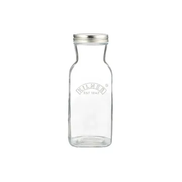 Botella para zumos y salsas Kilner - Transparente-acero inoxidable, 1 L - Kilner
