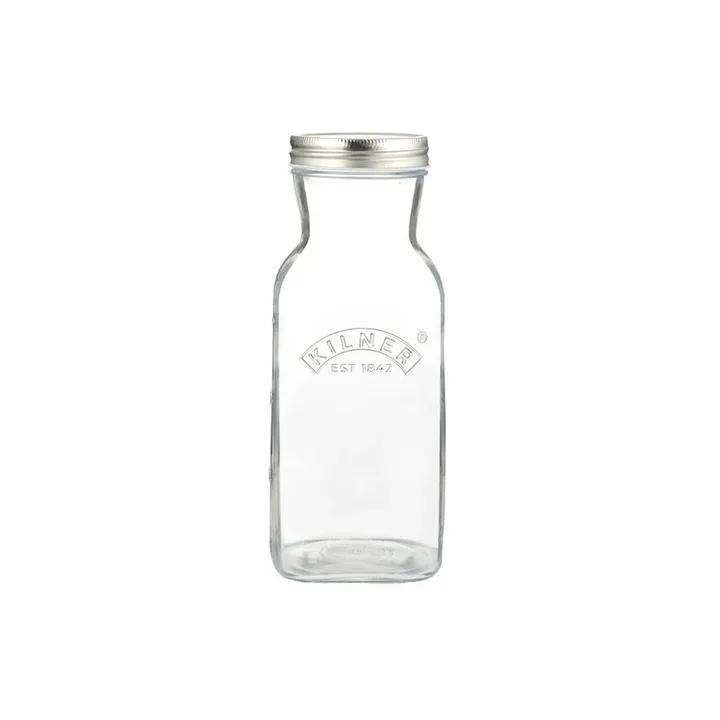 Botella para zumos y salsas Kilner - Transparente-acero inoxidable, 1 L - Kilner