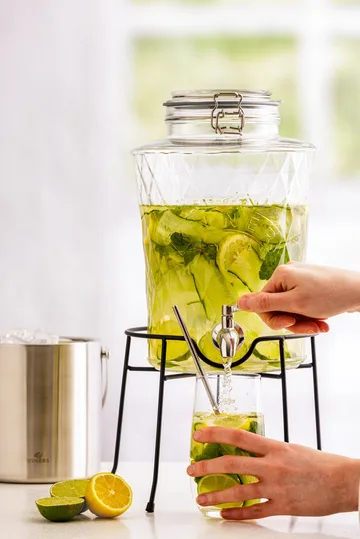 Dispensador de bebidas con grifo Kilner DIAMANT - Transparente, 5 L - Kilner