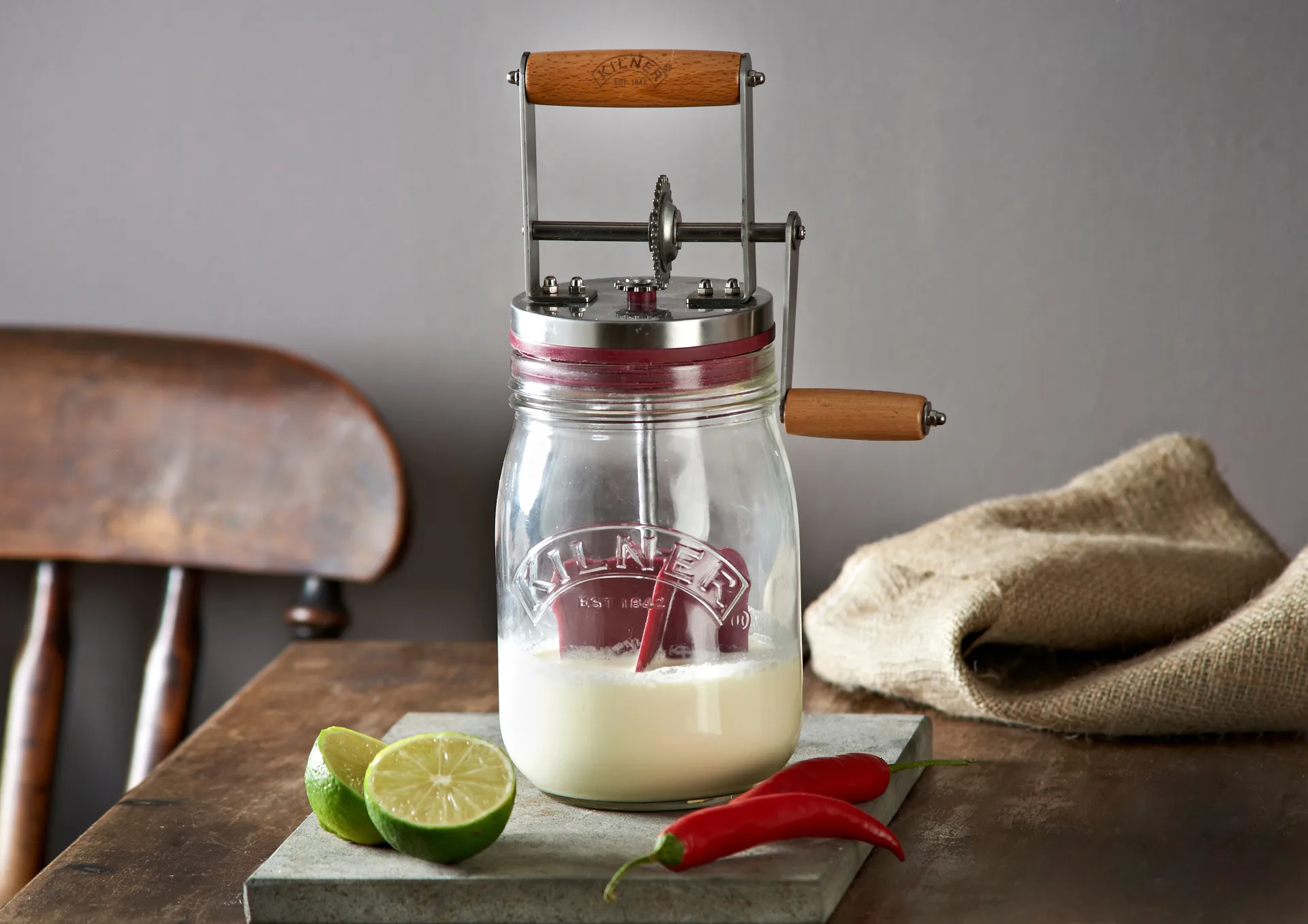 Mantequera manual Kilner, Transparente-rojo, 1 L Kilner