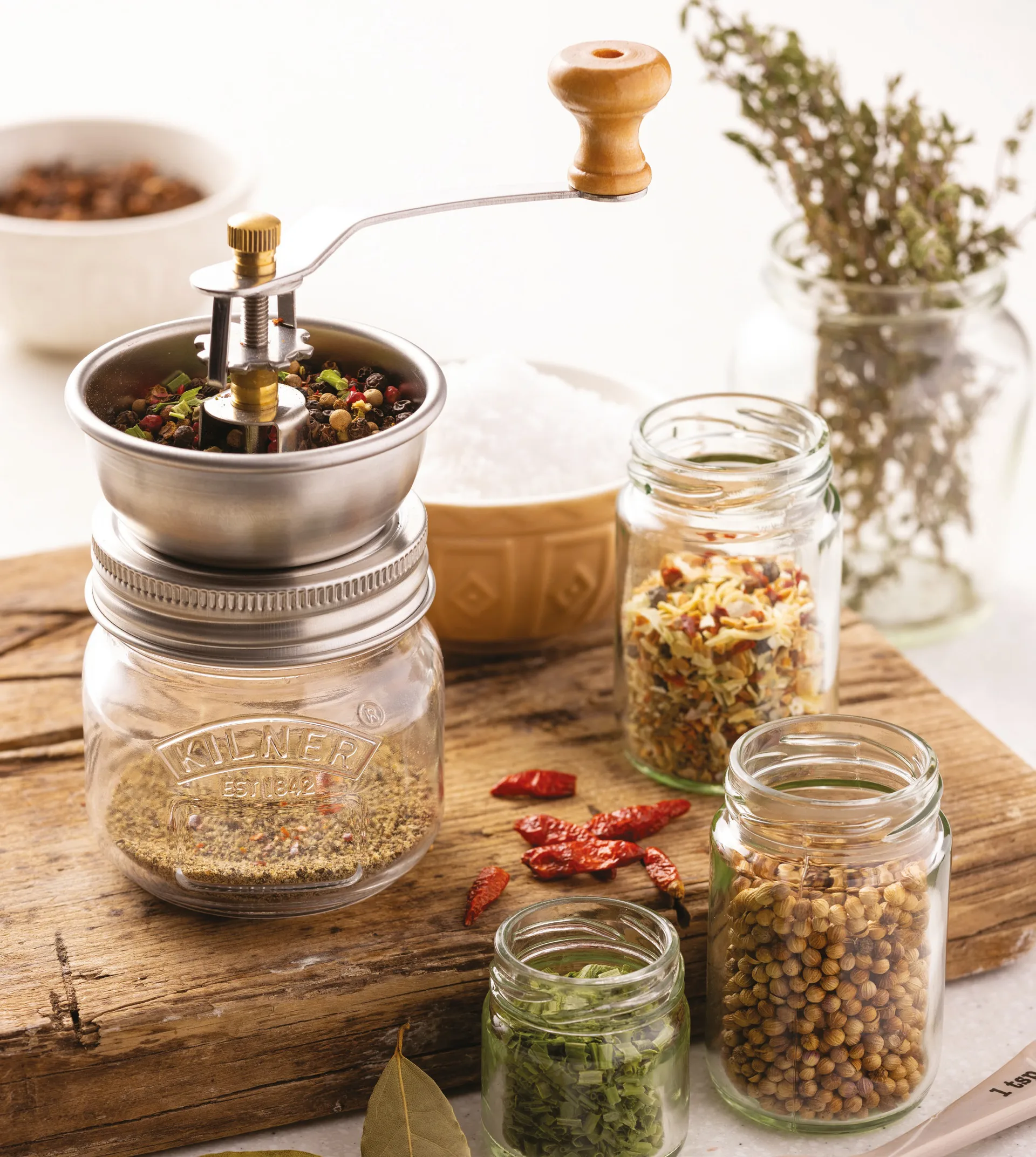 Molinillo de especias Kilner, Transparente-acero inoxidable, 250 ml Kilner