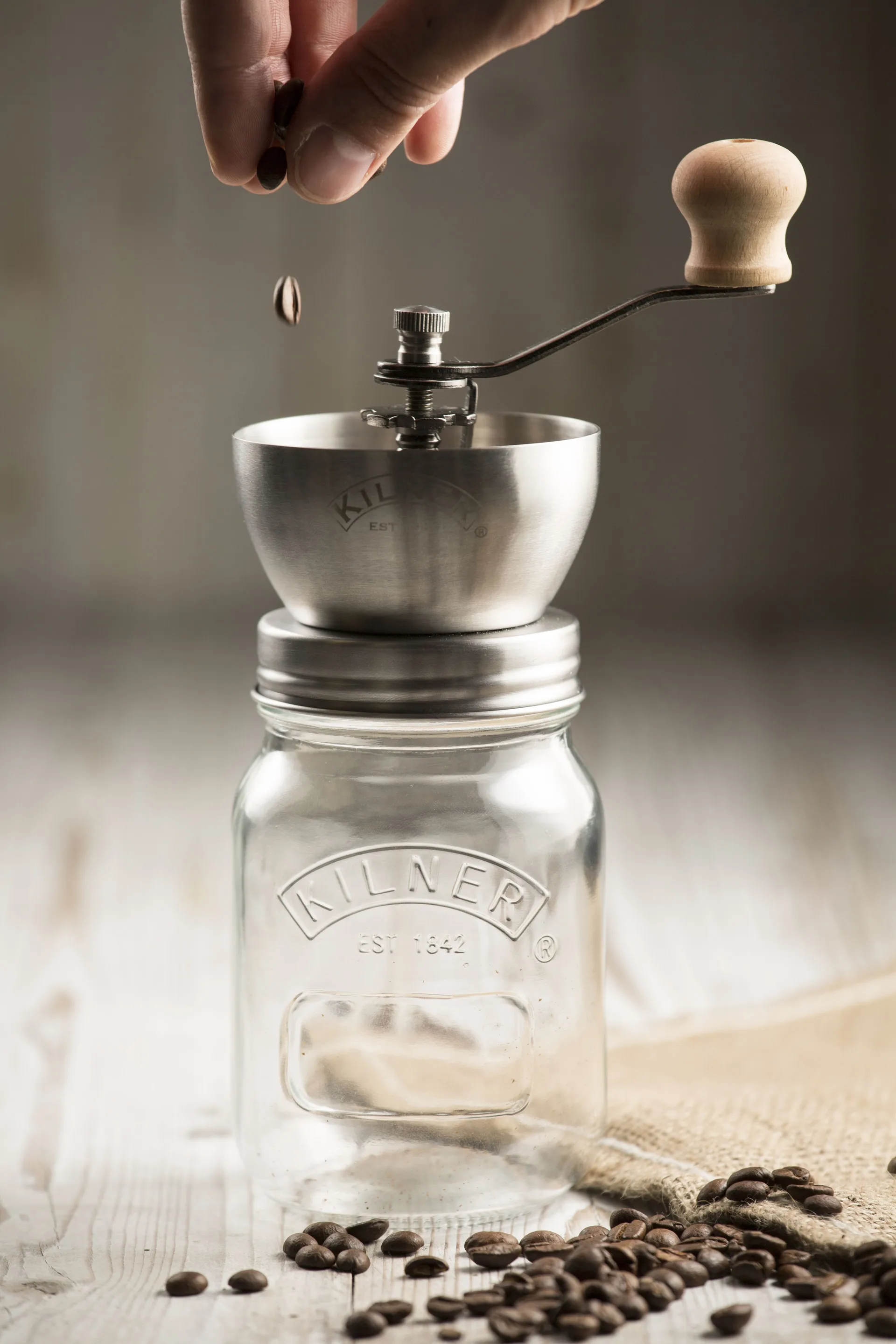 Molino de café Kilner, Transparente-acero inoxidable, 0,5 L Kilner
