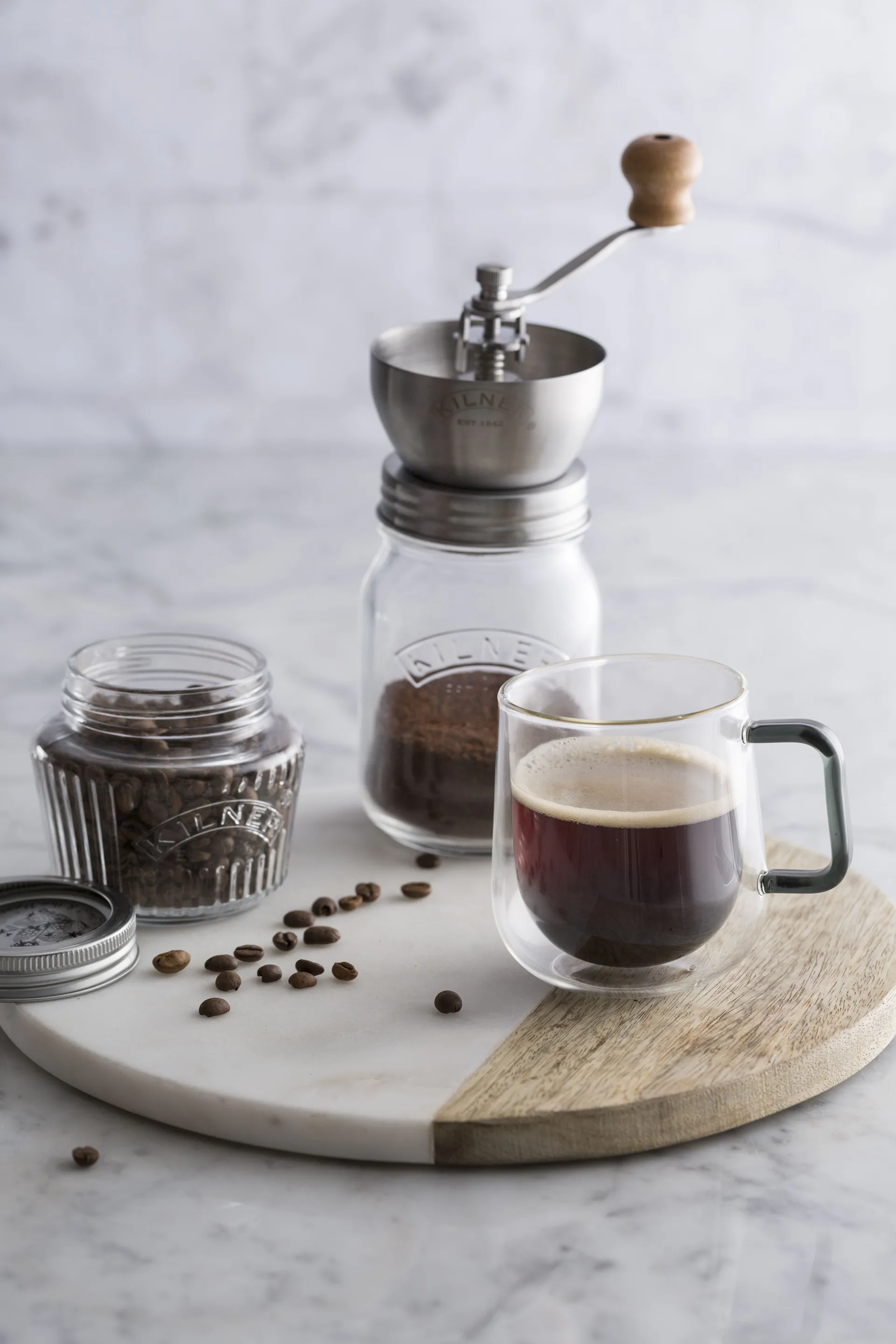 Molino de café Kilner, Transparente-acero inoxidable, 0,5 L Kilner
