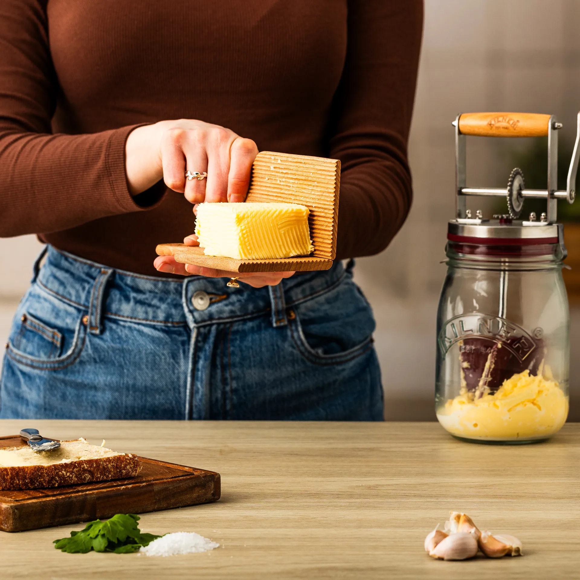 Paleta para mantequilla Kilner, Madera clara, 2-pack Kilner