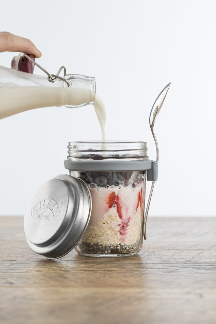 Set de desayuno cuenco de vidrio + cuchara, 0,35 L Kilner