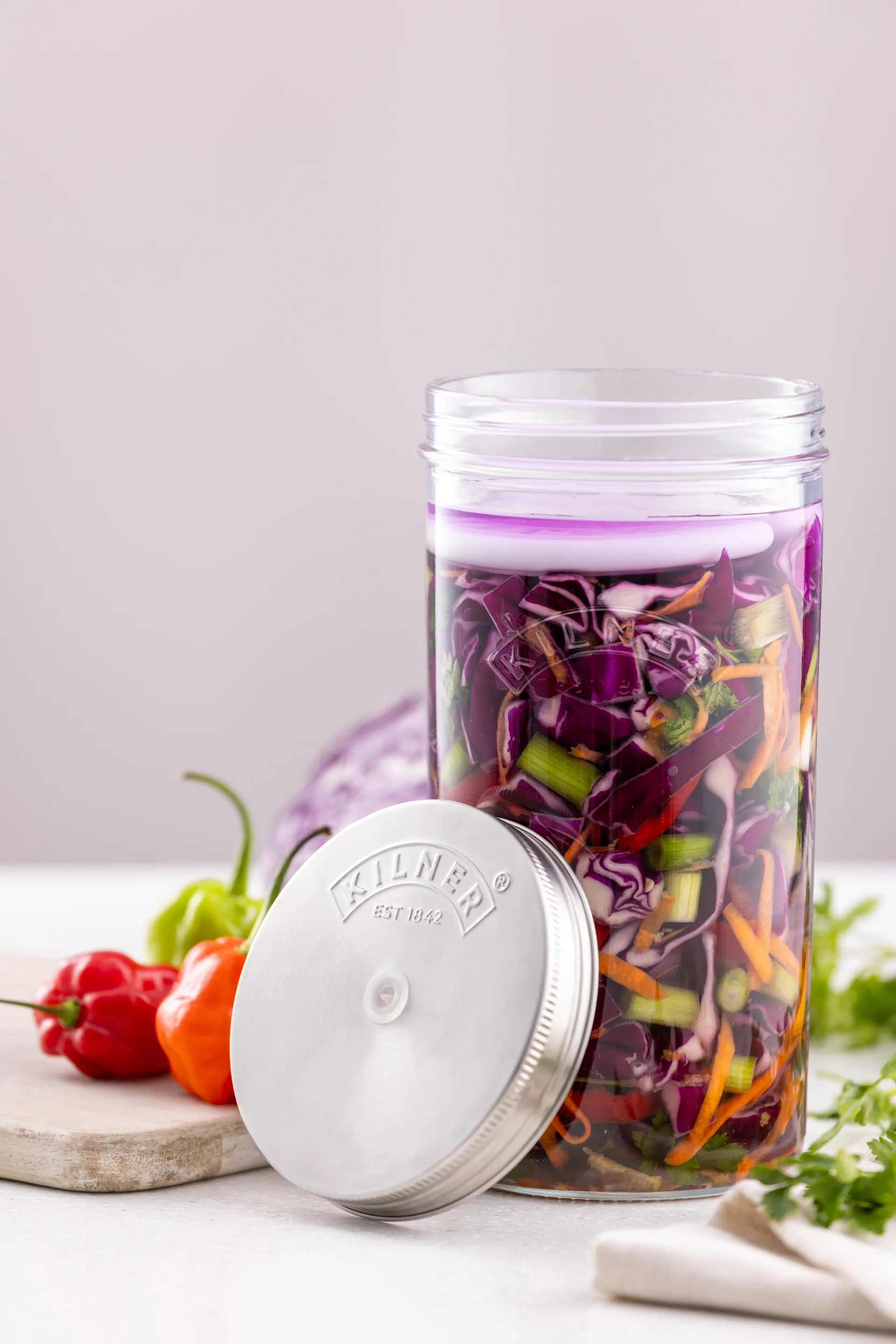 Set de fermentación Kilner, Transparente-acero inoxidable, 1 L Kilner