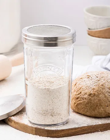 Set de tarro con tamizador Kilner - Transparente-acero inoxidable, 0,5 L - Kilner