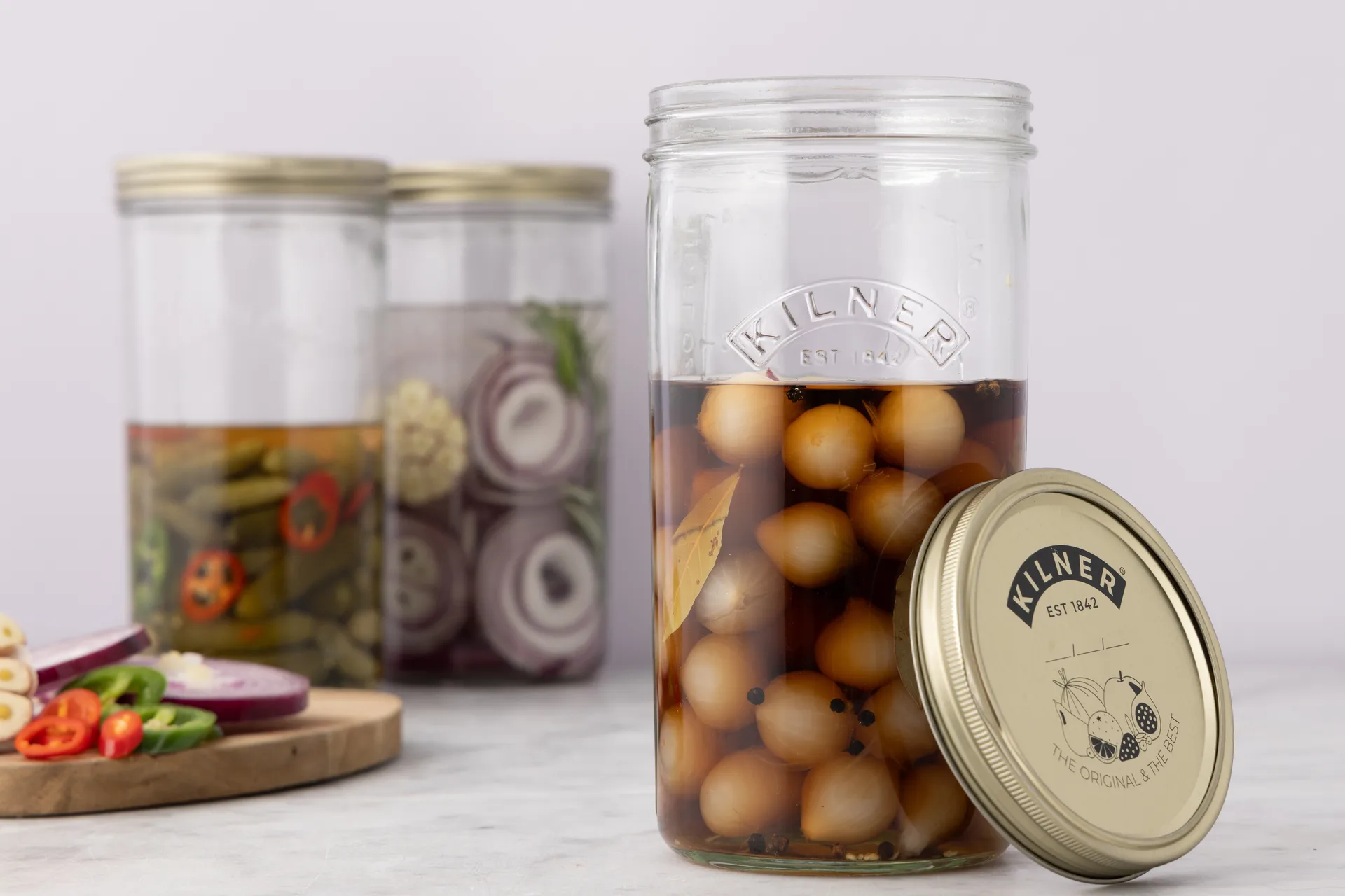 Tarro ancho Kilner WIDE, Transparente-dorado, 1 L Kilner