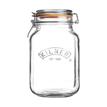 Tarro cuadrado con cierre de clip Kilner - Transparente, 1,5 L - Kilner