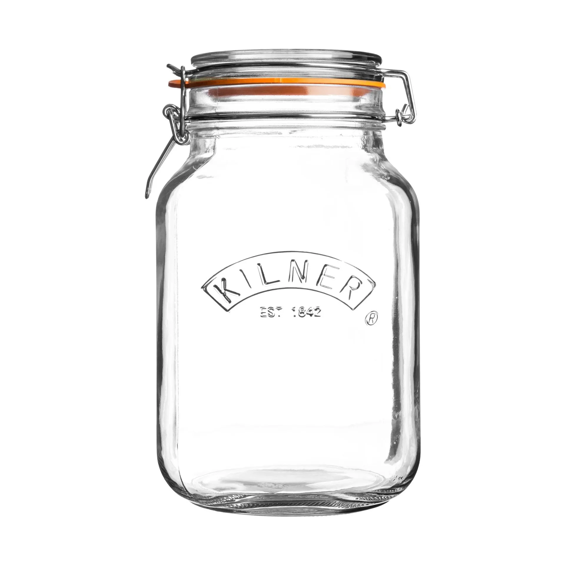 Tarro cuadrado con cierre de clip Kilner, Transparente, 2 L Kilner