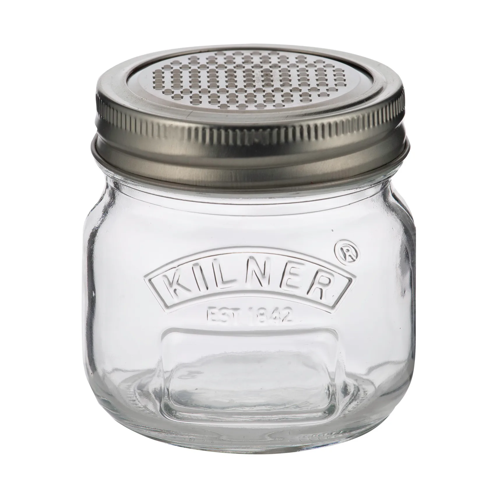 Tarro de almacenamiento Kilner con tapa de rallador, Plata-transparente, 250 ml Kilner