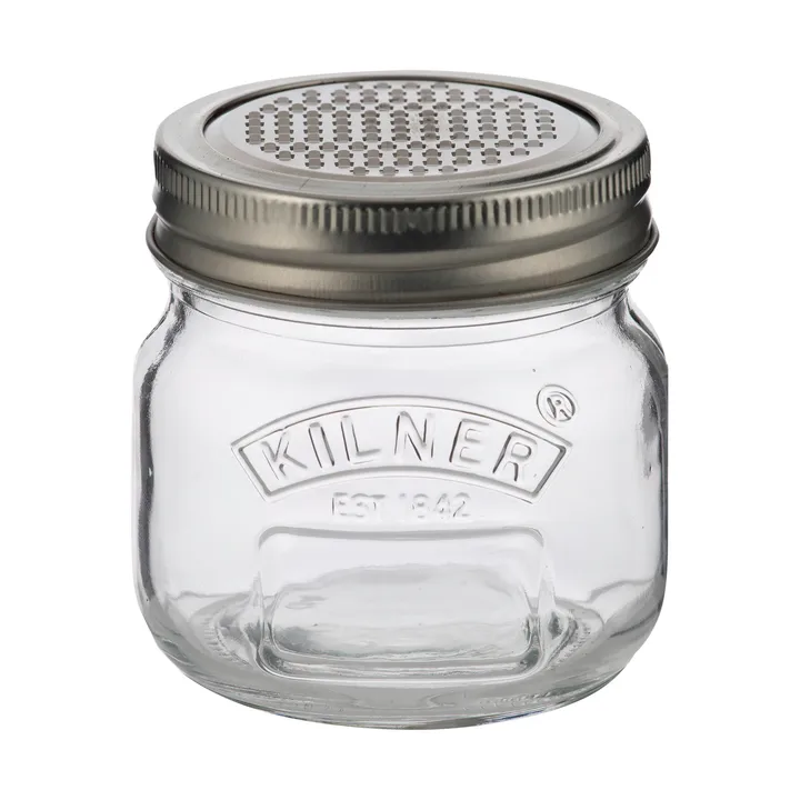 Tarro de almacenamiento Kilner con tapa de rallador - Plata-transparente, 250 ml - Kilner