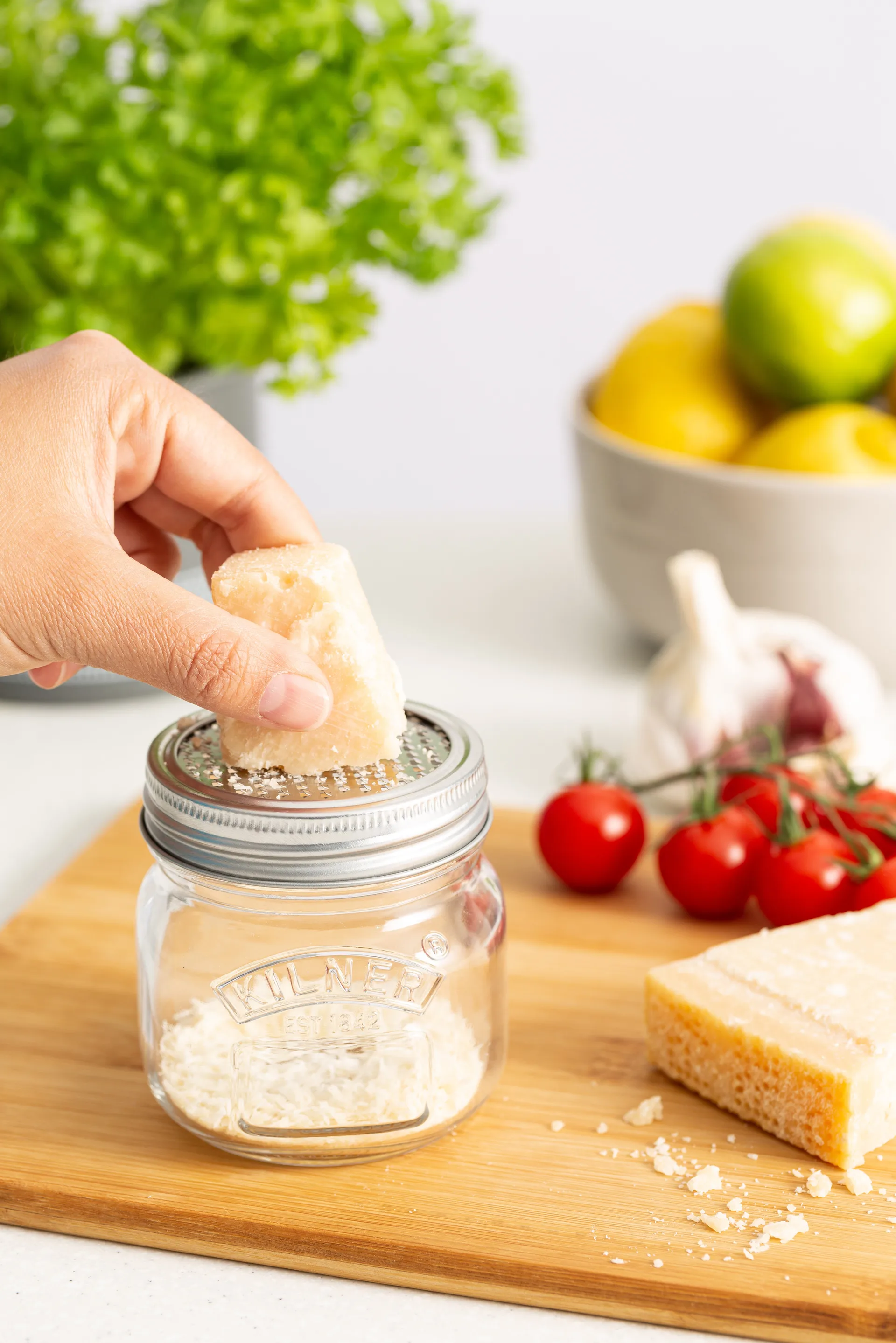 Tarro de almacenamiento Kilner con tapa de rallador, Plata-transparente, 250 ml Kilner