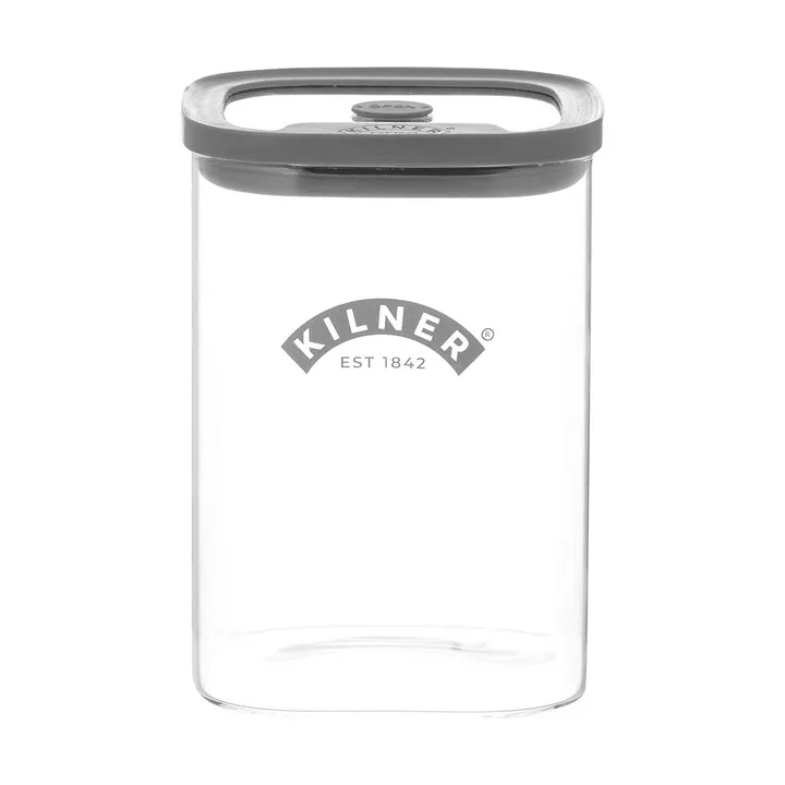 Tarro de almacenamiento Kilner FRESH - Transparente-gris, 1 L - Kilner