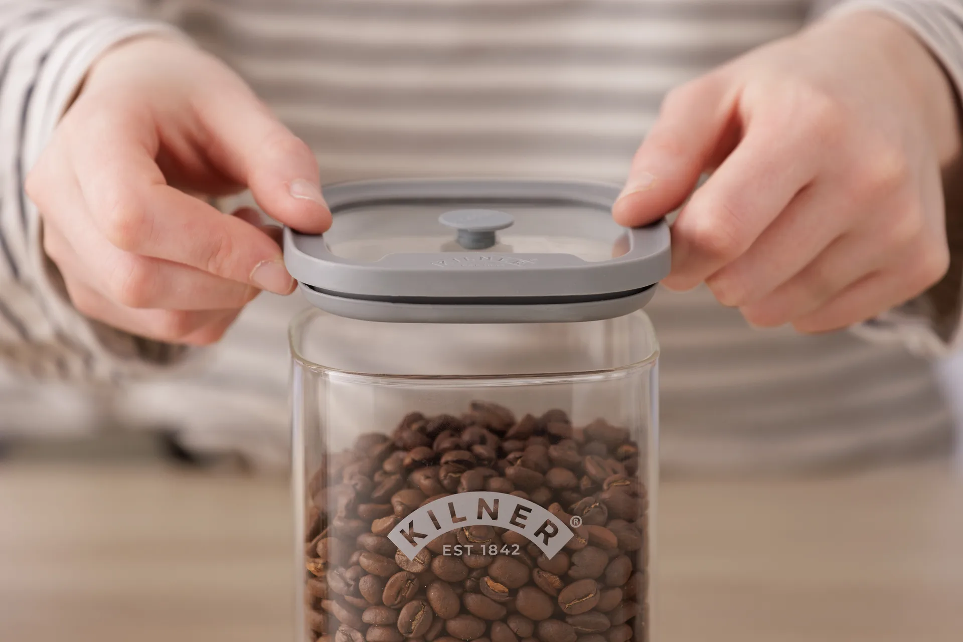 Tarro de almacenamiento Kilner FRESH, Transparente-gris, 2 L Kilner