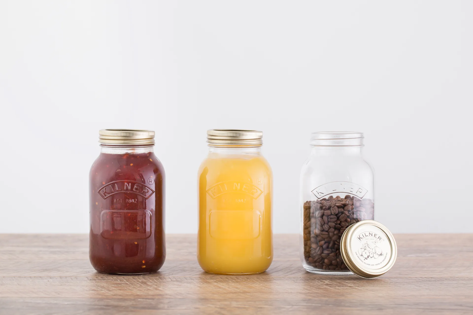 Tarro para conservas redondo Kilner, Transparente-dorado, 1 L Kilner