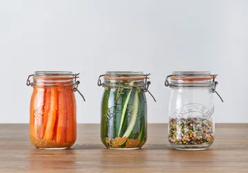 Tarro redondo con cierre hermético Kilner - Transparente, 1 L - Kilner