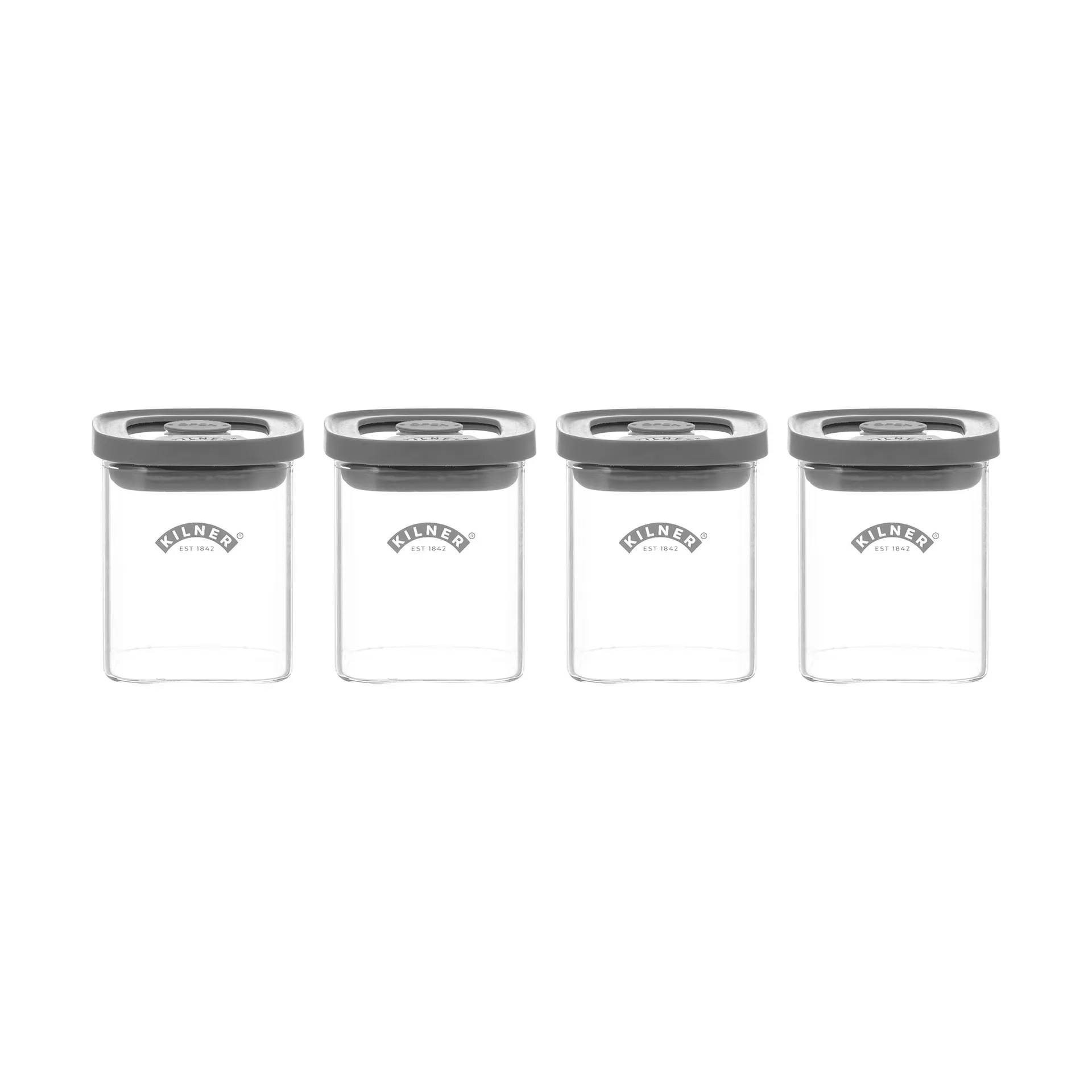 Tarros de especias Kilner FRESH, Transparente-gris, 4-pack, 160 ml Kilner