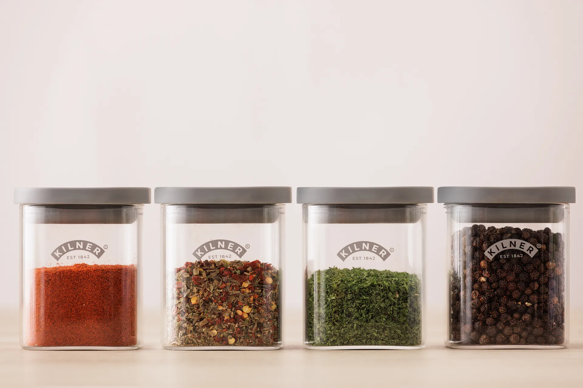 Tarros de especias Kilner FRESH, Transparente-gris, 4-pack, 160 ml Kilner