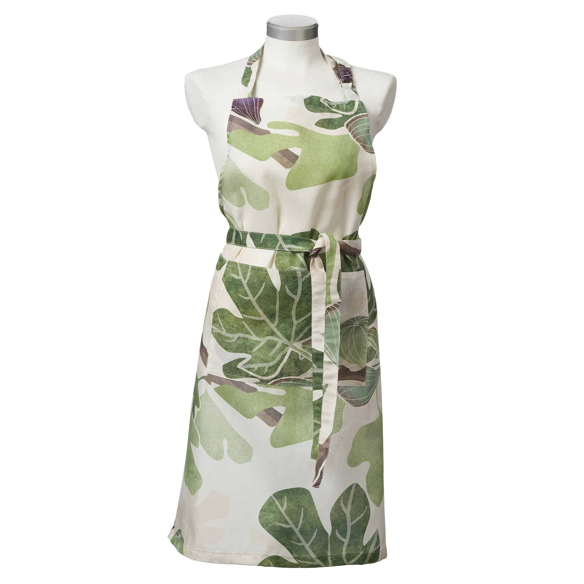Delantal Figs, verde-blanco Klippan Yllefabrik