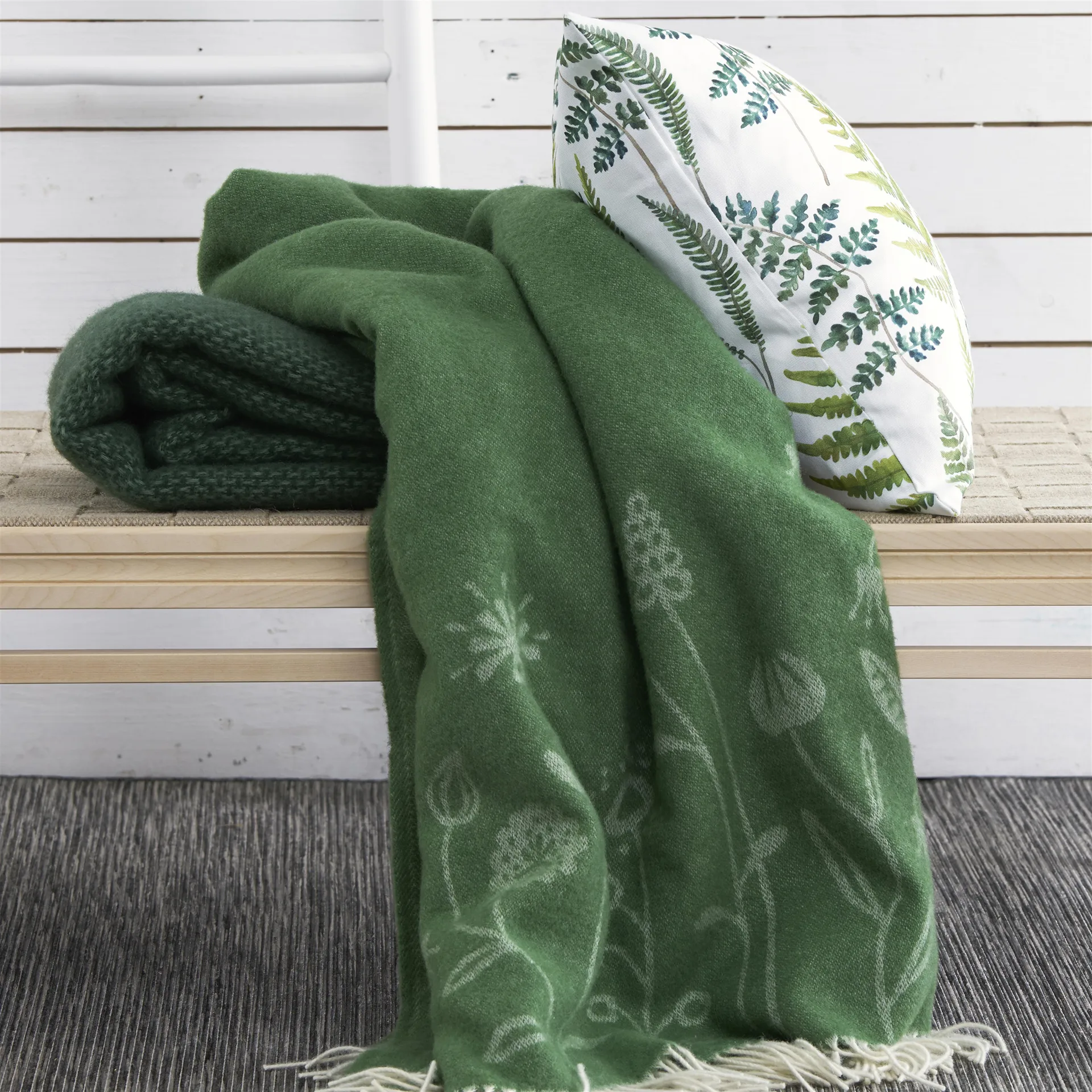 Funda de cojín Fräken, blanco Klippan Yllefabrik