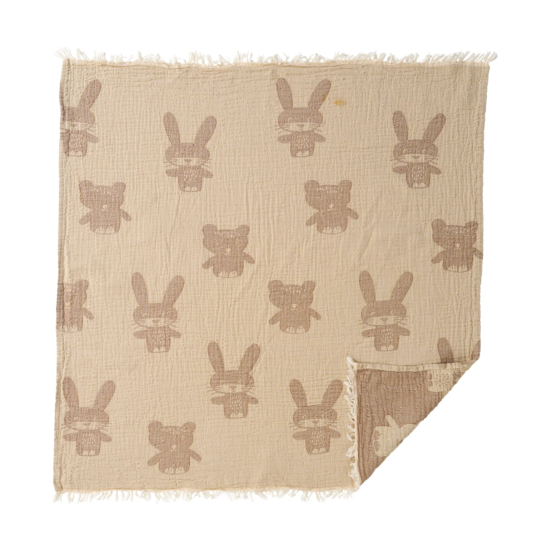 Manta Bunny&Bear 75x90 cm, Beige Klippan Yllefabrik