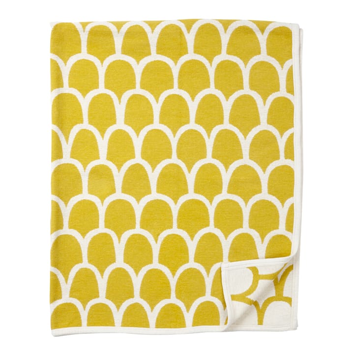 Manta de chenilla Feathers - amarillo - Klippan Yllefabrik