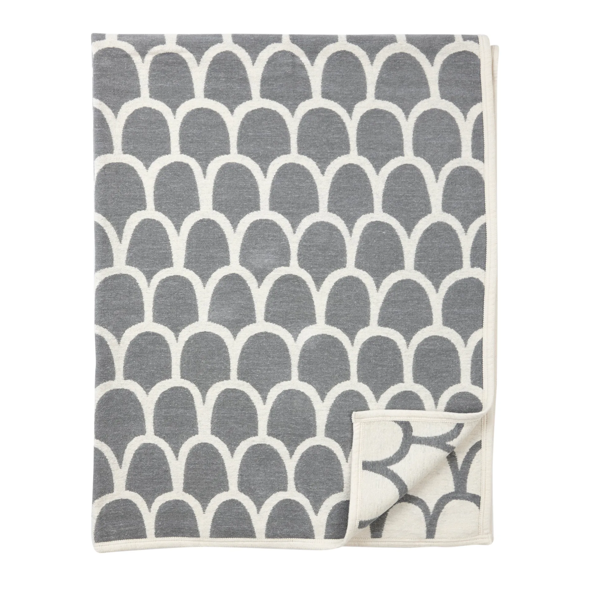 Manta de chenilla Feathers, gris Klippan Yllefabrik