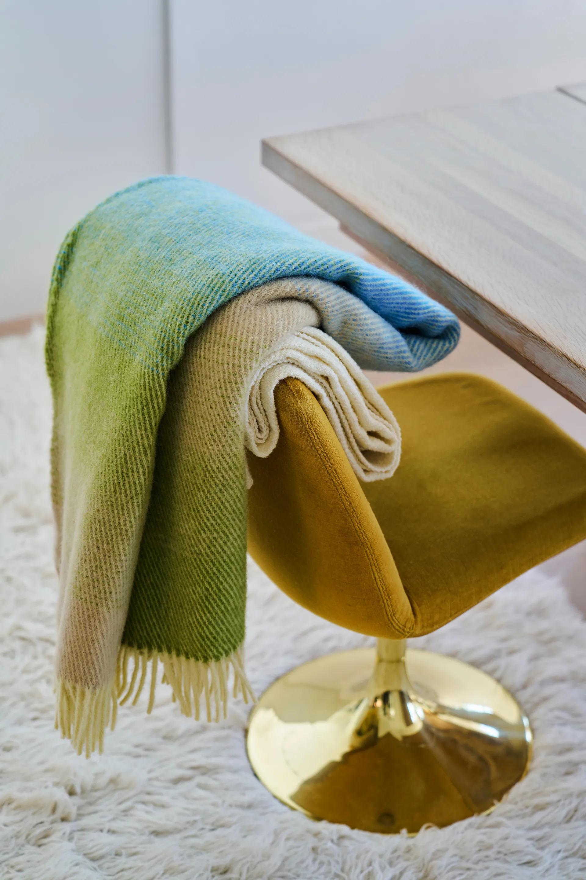 Manta de lana Aurora 130x200 cm, Pastel dream Klippan Yllefabrik