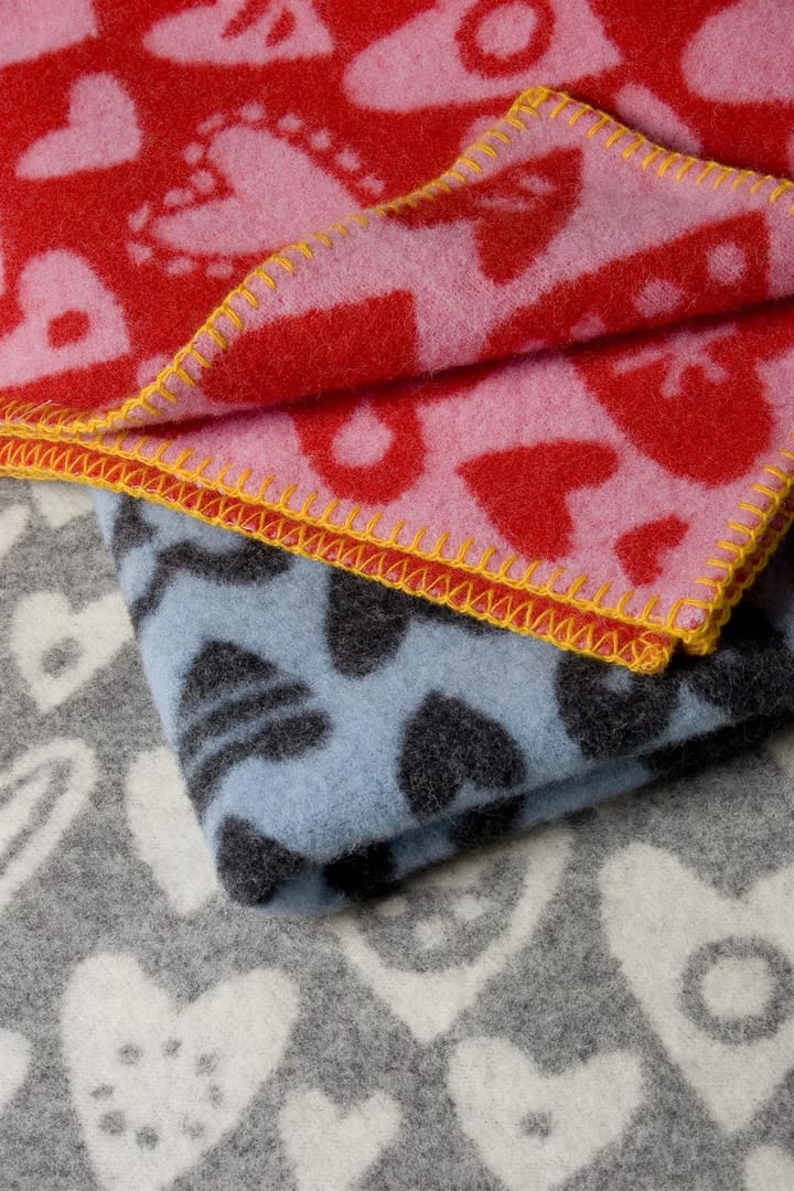 Manta de lana Baby Heart, gris Klippan Yllefabrik