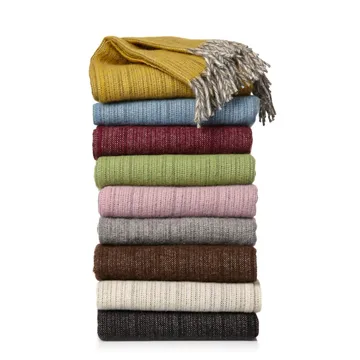 Manta de lana Björk - negro - Klippan Yllefabrik