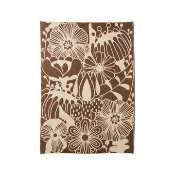 Manta de lana Blomranka - Brown-beige, 130x200 cm - Klippan Yllefabrik