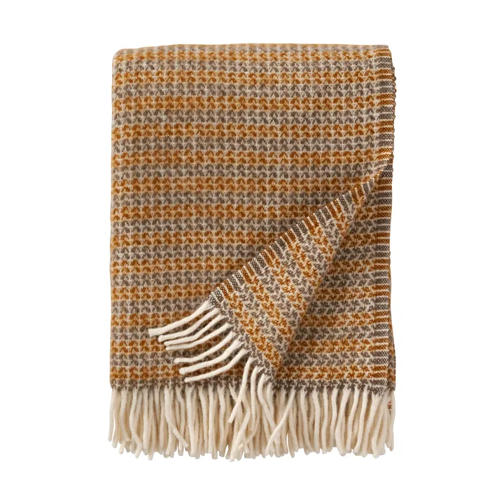 Manta de lana Curve 130x200 cm - Creme caramel - Klippan Yllefabrik