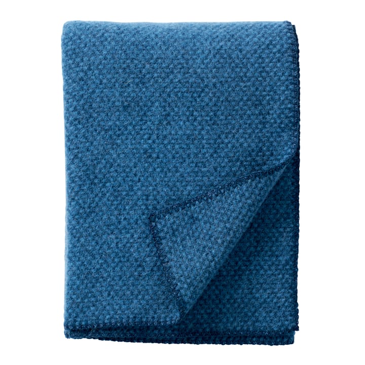 Manta de lana Domino - sea blue - Klippan Yllefabrik
