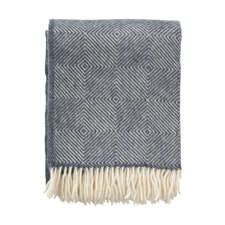 Manta de lana Gooseye 130x200 cm - Smokey blue - Klippan Yllefabrik