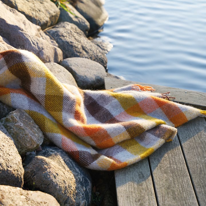 Manta de lana Gotland 130x200 cm, Multi-amarillo Klippan Yllefabrik