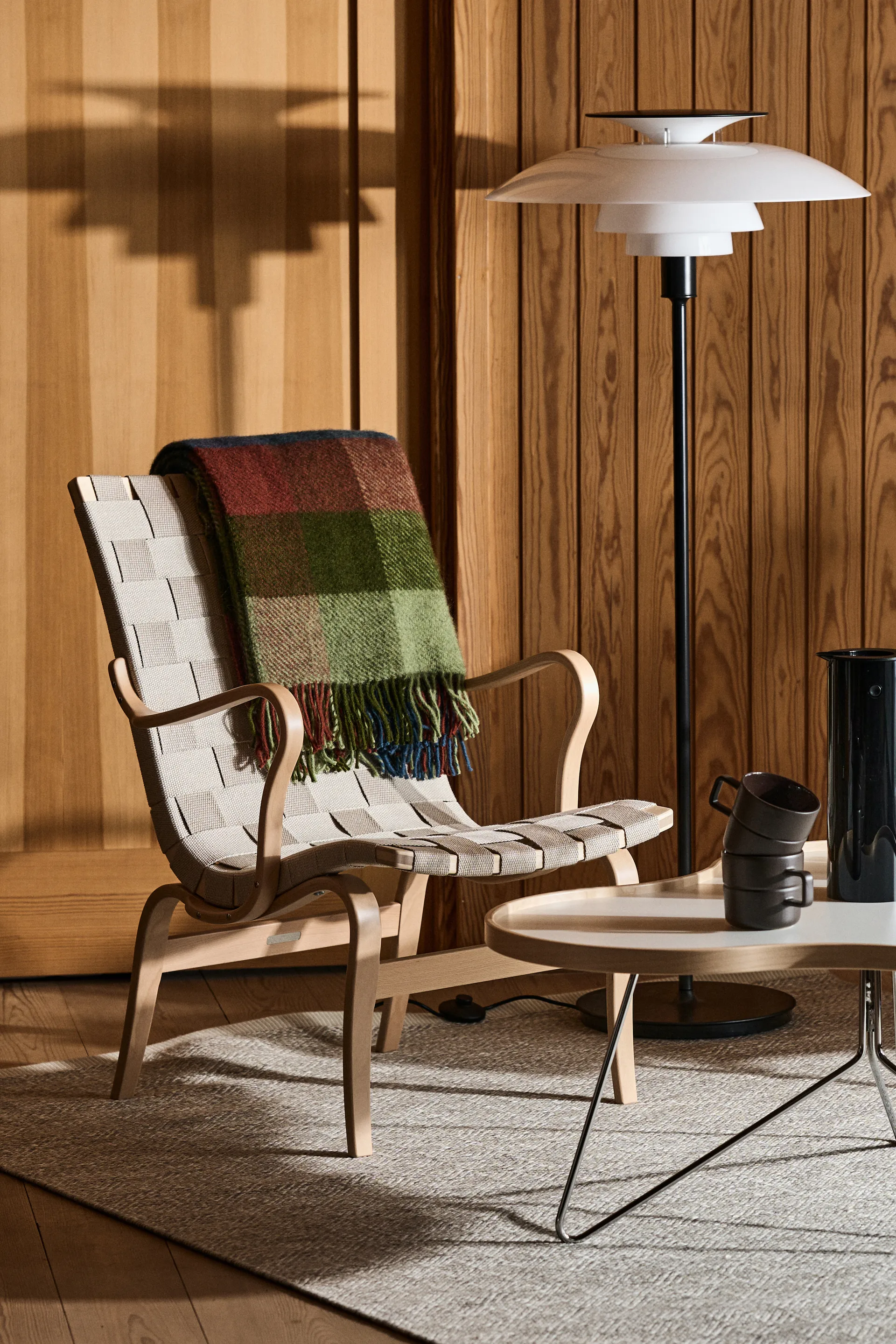 Manta de lana Gotland 130x200 cm, Multi-verde Klippan Yllefabrik