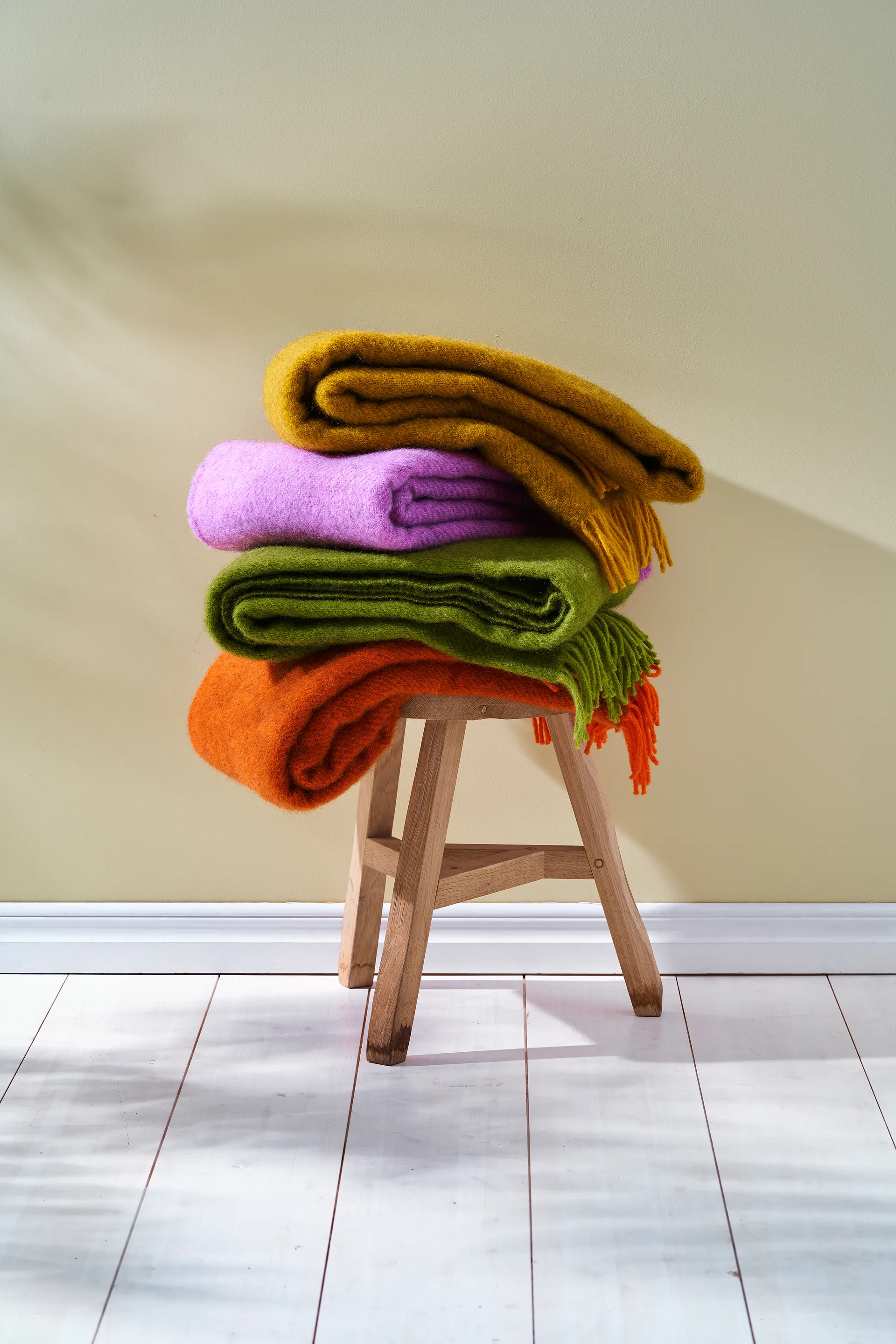 Manta de lana Gotland 130x200 cm, naranja Klippan Yllefabrik