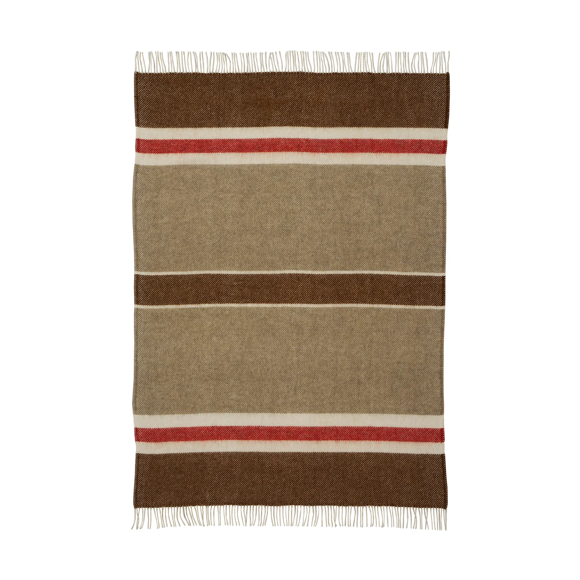 Manta de lana Gotland Stripe 130x200 cm, Brown-beige-red Klippan Yllefabrik