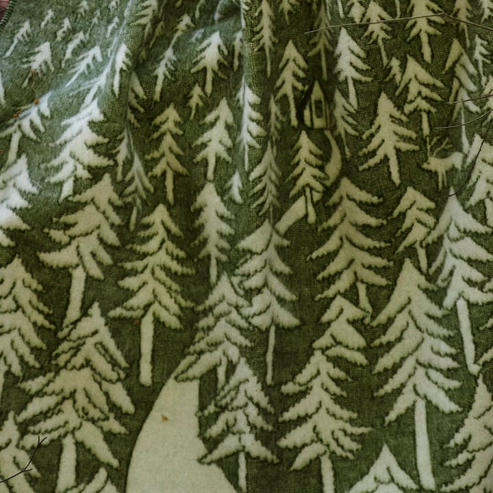 Manta de lana House in the Forest, verde Klippan Yllefabrik