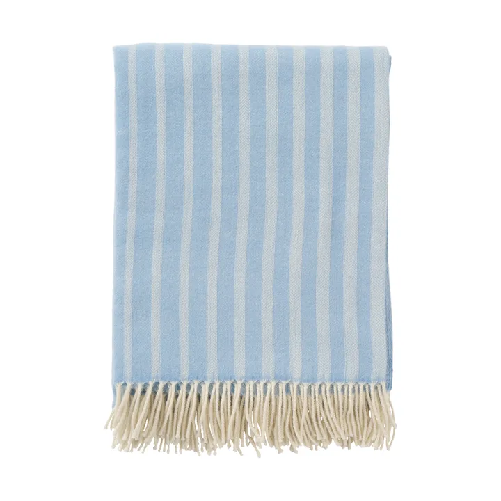 Manta de lana Irregular stripes - Infinity blue, 130x200 cm - Klippan Yllefabrik