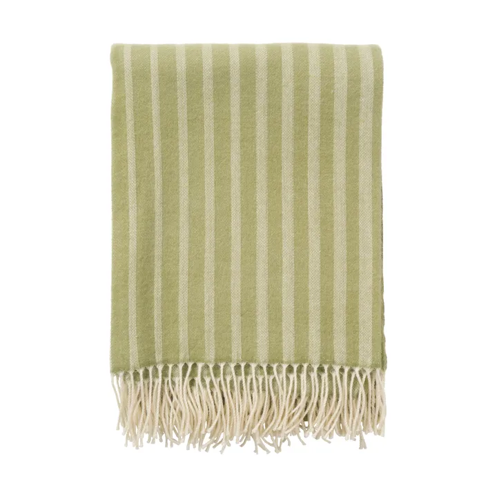 Manta de lana Irregular stripes - Olive, 130x200 cm - Klippan Yllefabrik