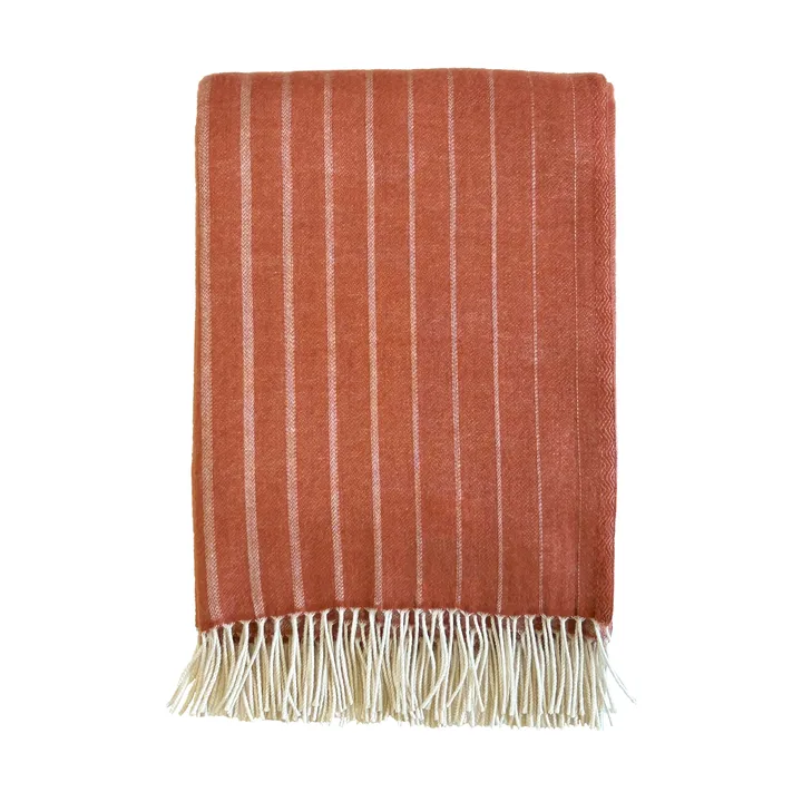 Manta de lana Irregular stripes - Rust, 130x200 cm - Klippan Yllefabrik