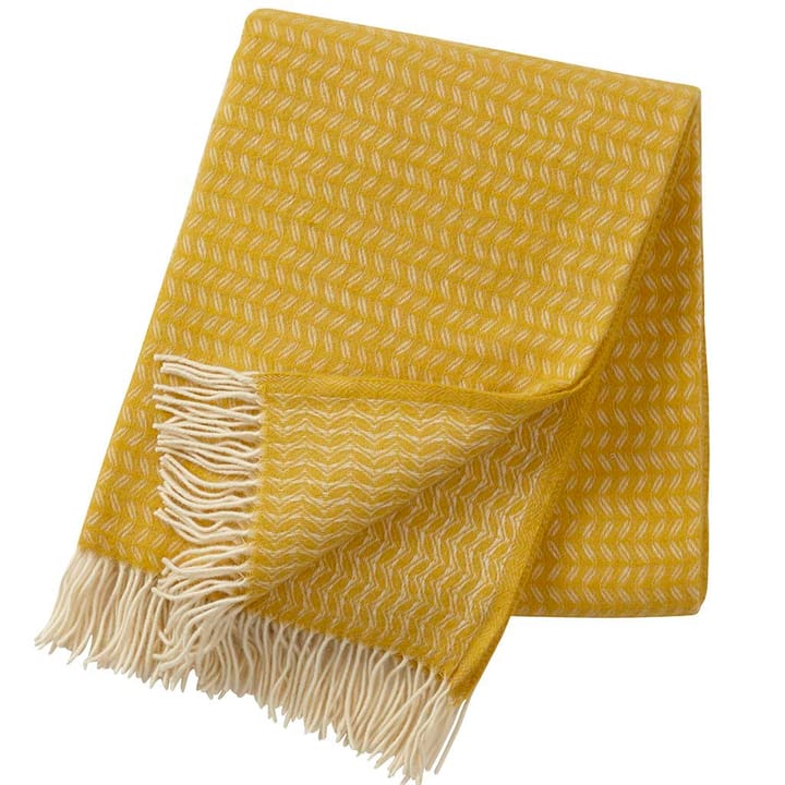 Manta de lana Leaf - amarillo - Klippan Yllefabrik