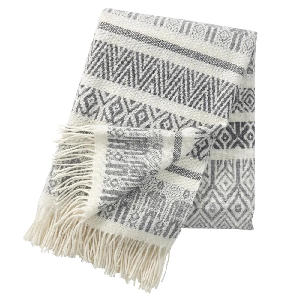 Manta de lana Man & Wife, gris Klippan Yllefabrik