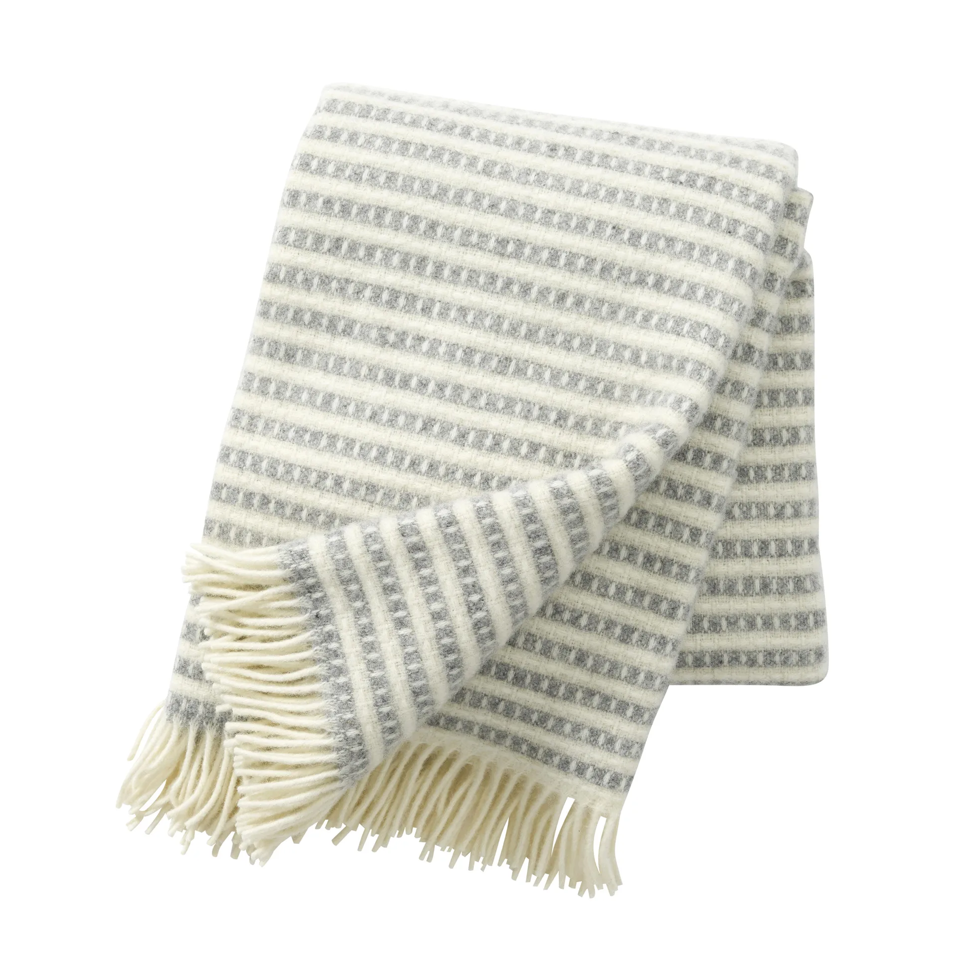 Manta de lana Olle, gris claro Klippan Yllefabrik